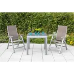 M&ouml;belix BALKONSET Carrara Silberfarben/Taupe