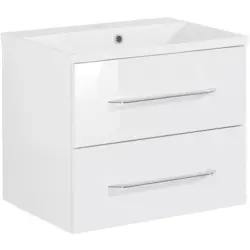 Waschbecken mit Unterschrank Clever B: 60 cm Wei&szlig;