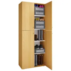 Schuhschrank Lona Buche Dekor 4-T&uuml;rig hoch B: 70 cm