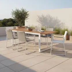 Gartentisch ausziehbar Naxos Akazienholz/Metall L 150-200cm