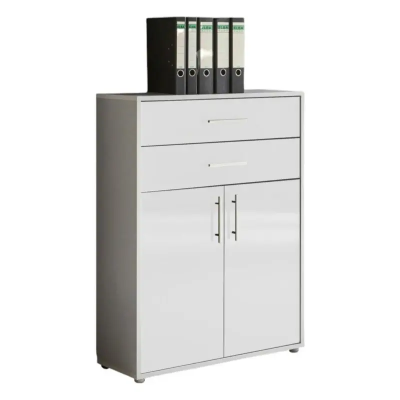 Aktenschrank Holzwerkstoff Grau/Wei&szlig; B: 84,5 cm