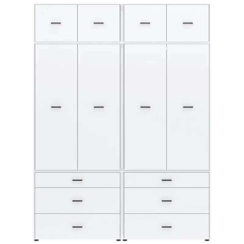 Dreht&uuml;renschrank m. Schubladen 180 cm Kivo, Wei&szlig;