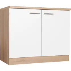 SP&Uuml;LENUNTERSCHRANK Merle Wei&szlig;/Eiche Dekor B:100cm