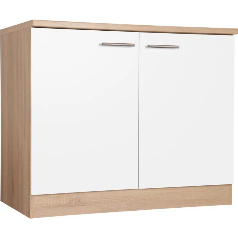 SP&Uuml;LENUNTERSCHRANK Merle Wei&szlig;/Eiche Dekor B:100cm
