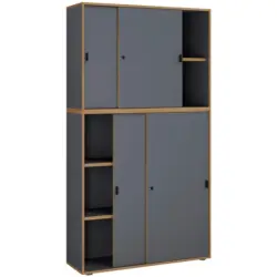 Aktenschrank Salia Anthrazit, Honigeiche B:100 cm