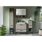 M&ouml;belix BADEZIMMER Bagno Schwarz/Kaschmir B:140cm