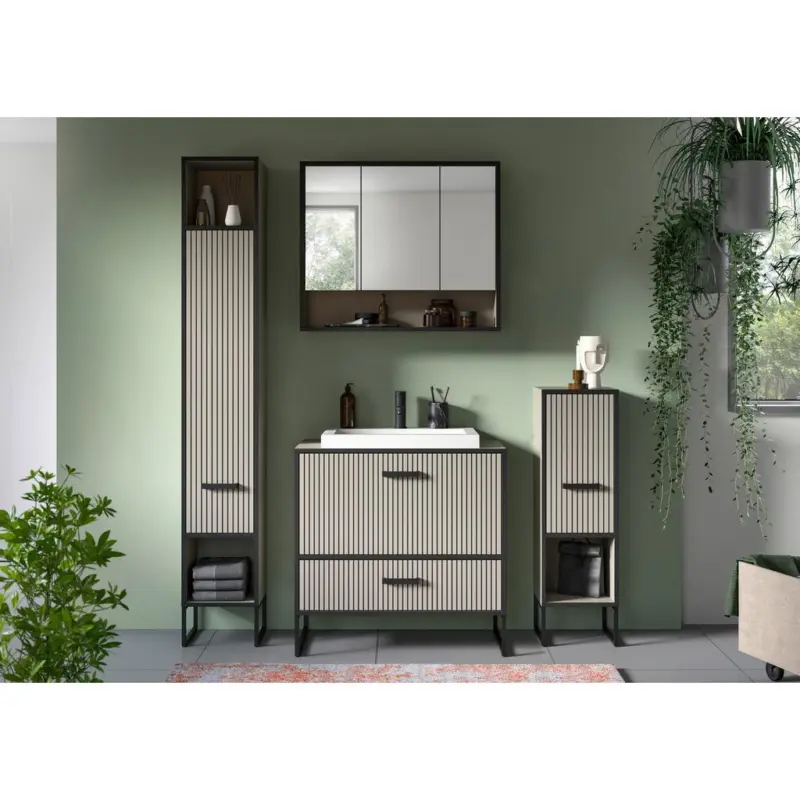 BADEZIMMER Bagno Schwarz/Kaschmir B:140cm
