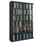 M&ouml;belix CD Regal mit Glast&uuml;ren Roma 60 cm Schwarz