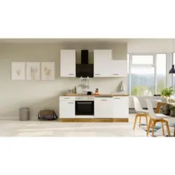 Einbauk&uuml;che K&uuml;chenblock M&ouml;belix Avila Eichefarben/Magnolie B: 220 cm