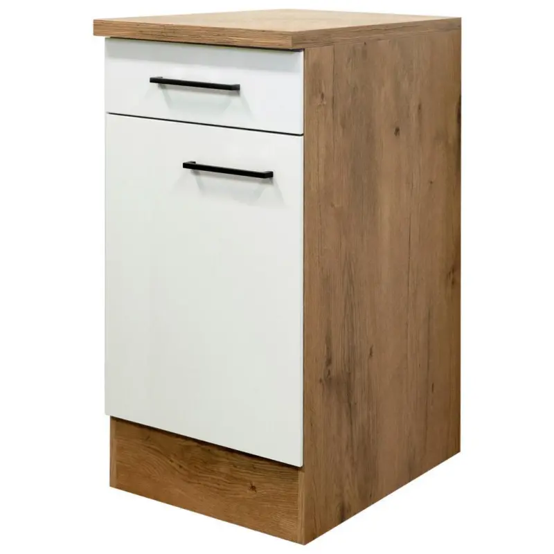 K&uuml;chenunterschrank Avila Eichefarben/Magnolie B: 40 cm