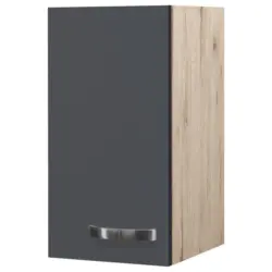 K&uuml;chenoberschrank Shadow 30 cm Grau/Eiche Dekor 1 Dreht&uuml;r