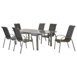 Gartenm&ouml;bel Set 7--Teilig Amalfi di Lusso Metall/Textil