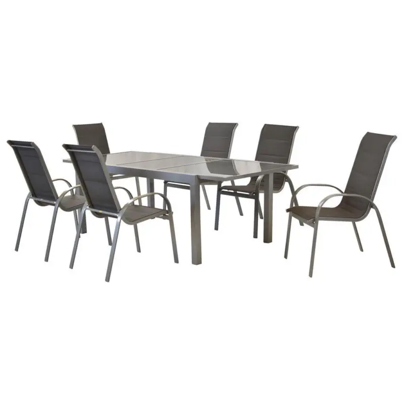 Gartenm&ouml;bel Set 7--Teilig Amalfi di Lusso Metall/Textil