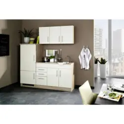 Einbauk&uuml;che K&uuml;chenblock M&ouml;belix Toronto Creme/Eiche Dekor B: 180 cm