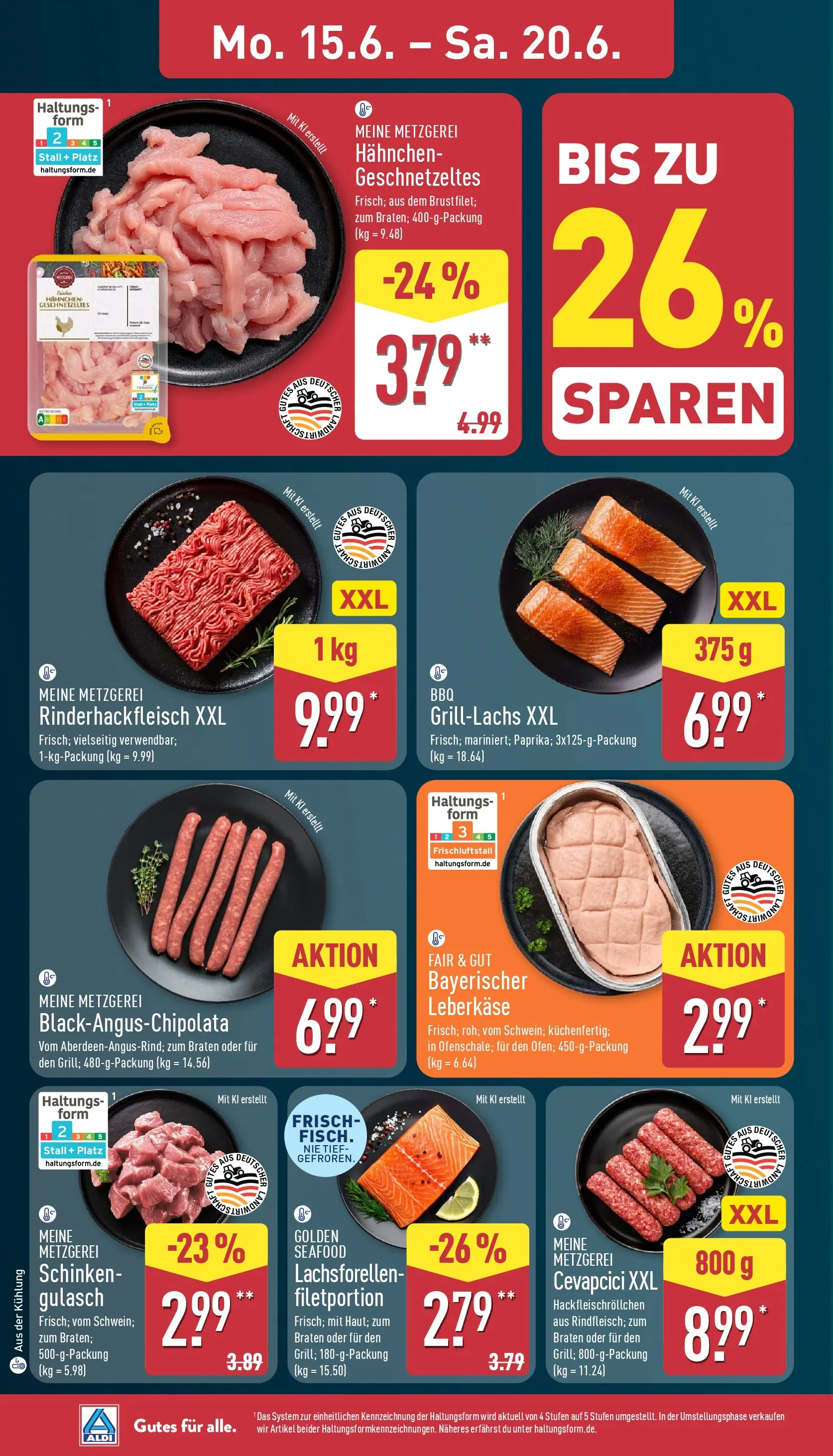 Aldi - ALDI Nord: Wochenangebote (ab 14.06.2026) » Angebote Online | Seite: 8 | Produkte: Hahnchen, Cevapcici, Schinken, Leberkase