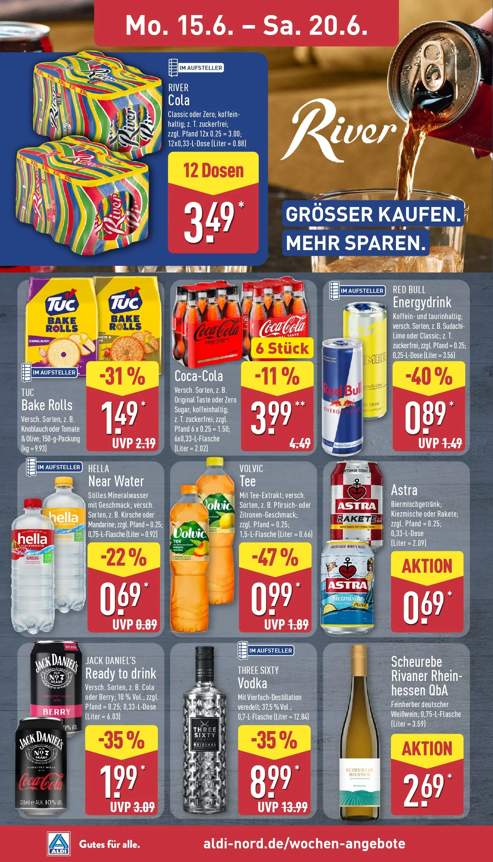 Aldi - ALDI Nord: Wochenangebote (ab 14.06.2026) » Angebote Online | Seite: 12 | Produkte: Cola, Astra, Jack Daniel's, Knoblauch