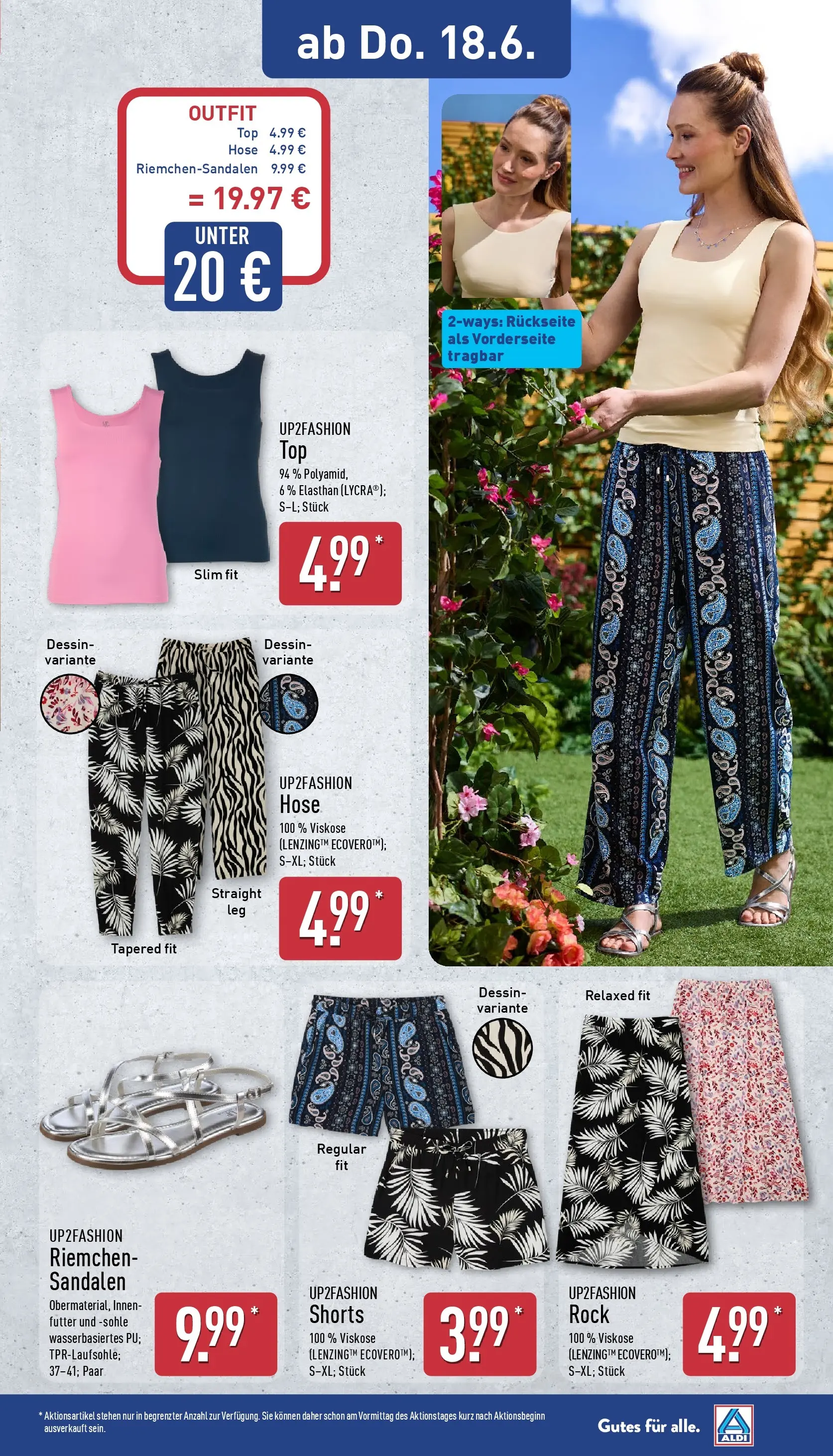 Aldi - ALDI Nord: Wochenangebote (ab 14.06.2026) » Angebote Online | Seite: 23 | Produkte: Top, Up2fashion, Rock, Sandalen