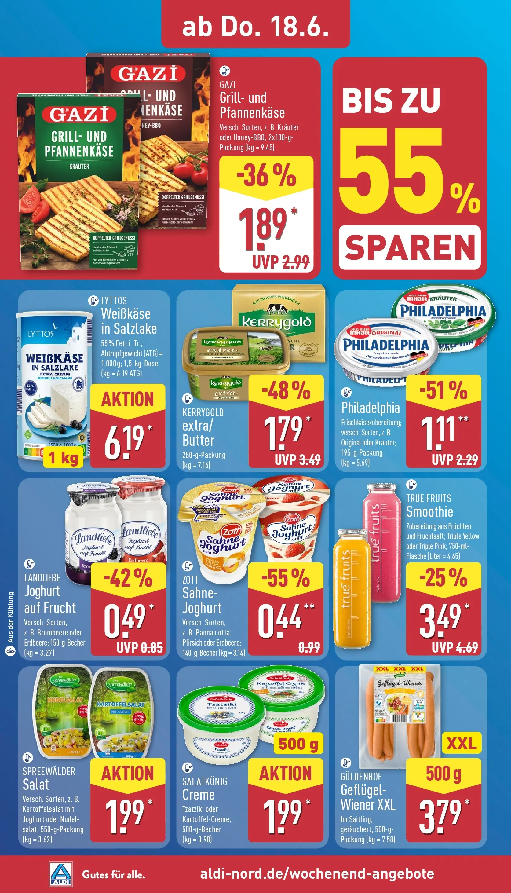 Aldi - ALDI Nord: Wochenangebote (ab 14.06.2026) » Angebote Online | Seite: 32 | Produkte: Grill, Quark, Creme, Salat