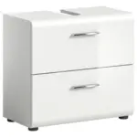 M&ouml;belix Waschbeckenunterschrank Ice B: 60 cm Wei&szlig; Hochglanz