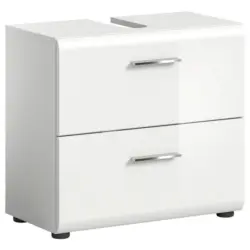 Waschbeckenunterschrank Ice B: 60 cm Wei&szlig; Hochglanz