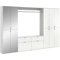 Garderobe Projekt X 4-Teilig Wei&szlig; B: 273 cm