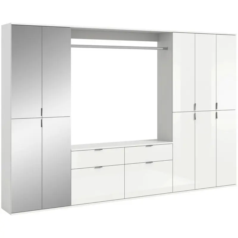 Garderobe Projekt X 4-Teilig Wei&szlig; B: 273 cm