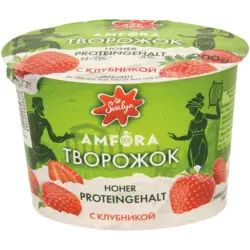 Frischk&auml;sezubereitung nach griechischer Art, mit aromatisierter Erdbeerzubereitung, Magerstufe im Milchanteil. Hoher Proteingehalt. Laktosefrei