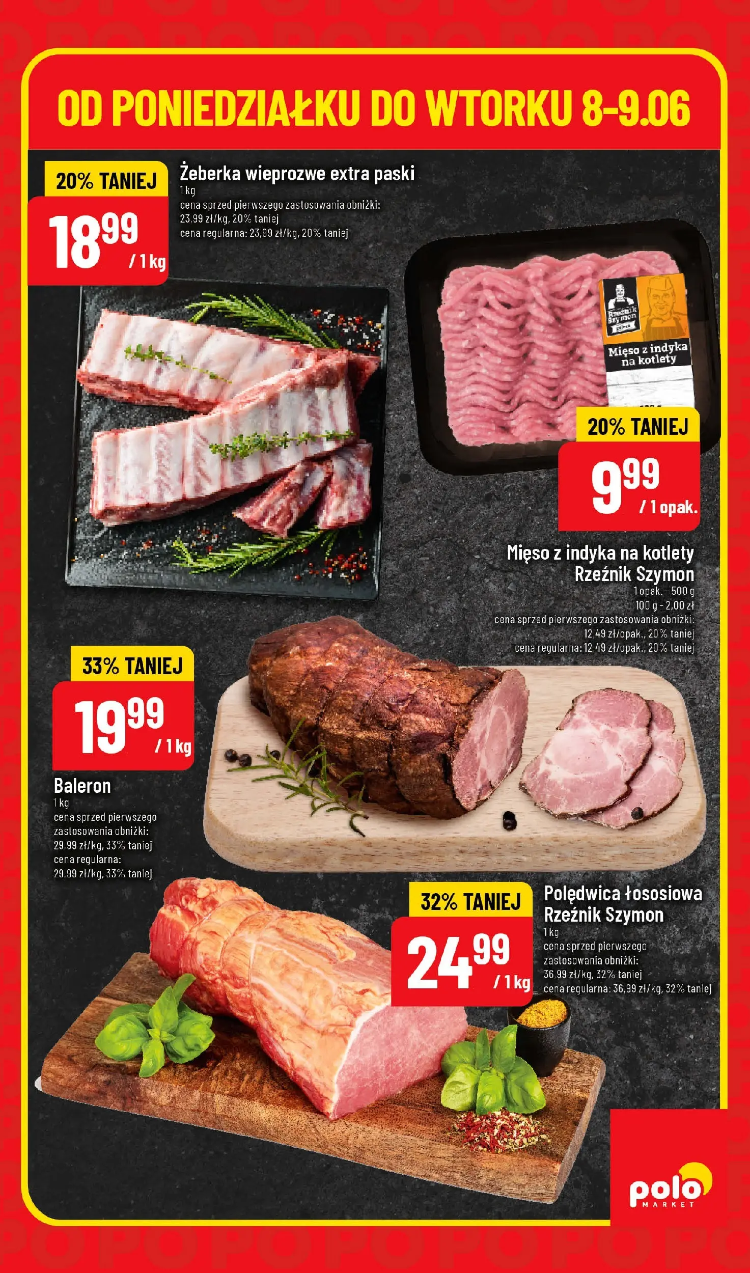 Nowa POLOmarket gazetka od jutra 08.06.2026 | Strona: 3 | Produkty: Mięso, Mięso z indyka, Kotlety