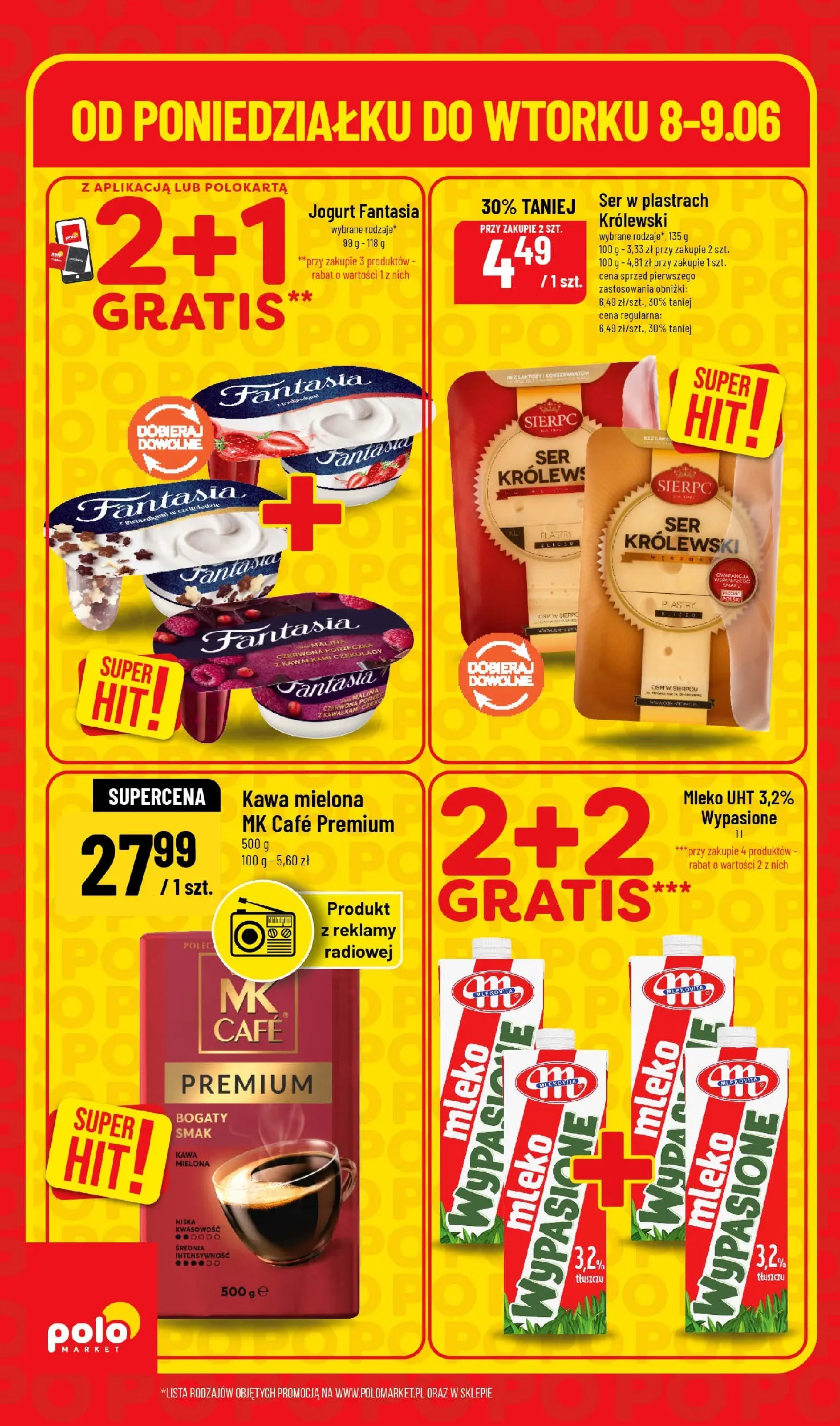 Nowa POLOmarket gazetka od jutra 08.06.2026 | Strona: 4 | Produkty: Czekolady, Porzeczka, Ser, Jogurt