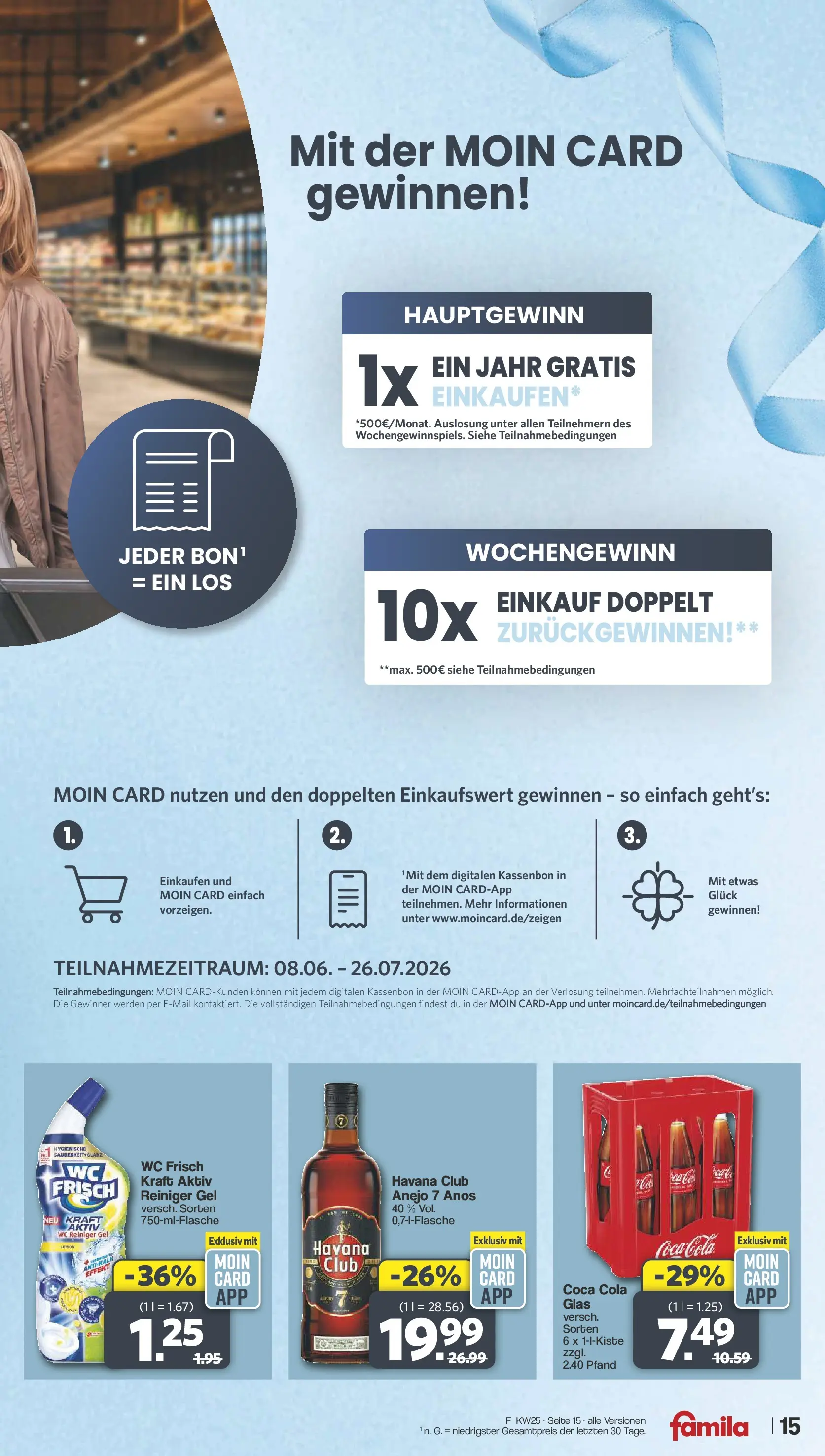 Famila Nordwest Wochenangebote (ab 15.06.2026) zum Blättern | Seite: 15 | Produkte: Havana club, Coca cola, Cola, Wc frisch