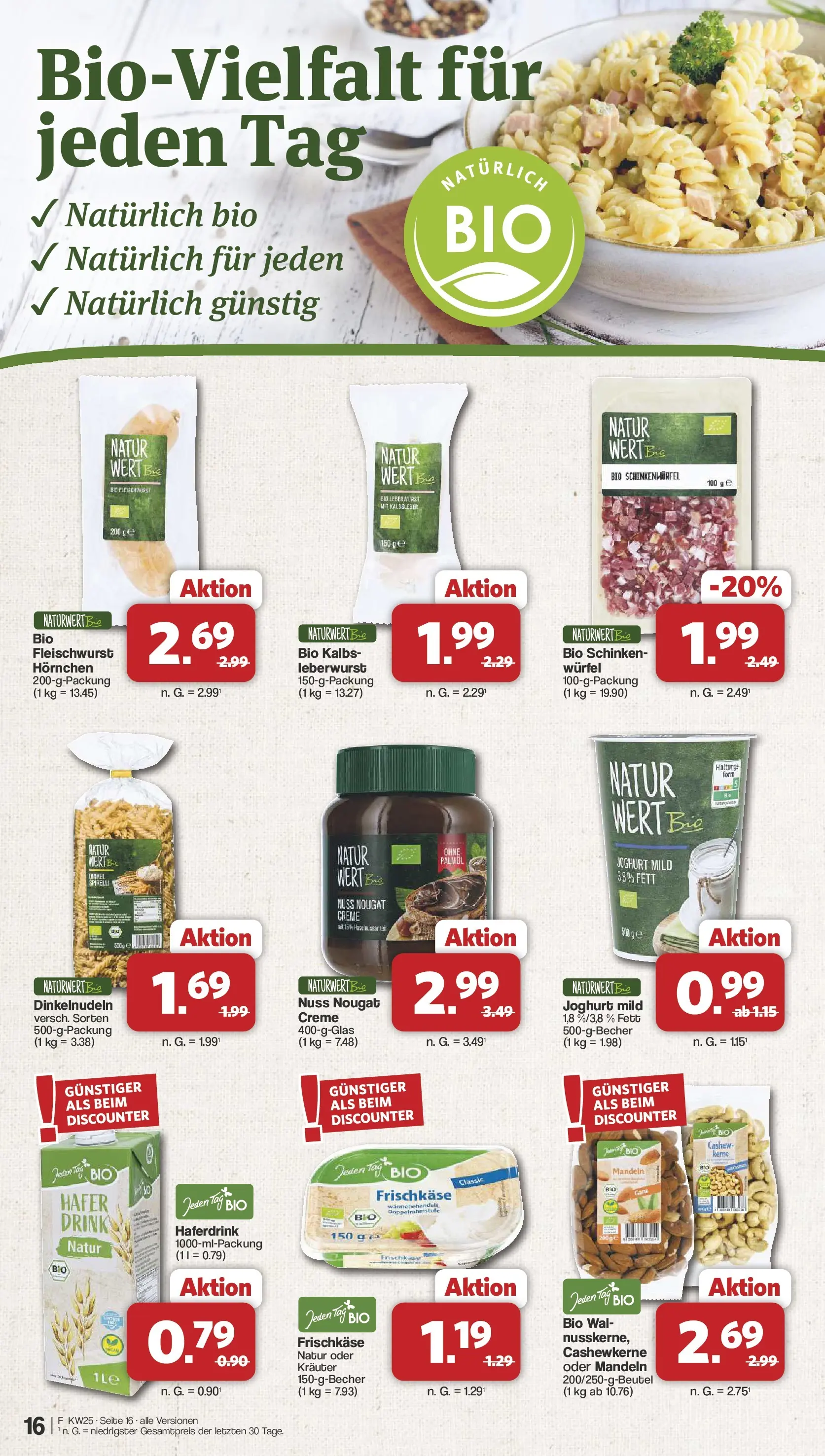 Famila Nordwest Wochenangebote (ab 15.06.2026) zum Blättern | Seite: 16 | Produkte: Joghurt, Haferdrink, Kalbsleber, Schinken