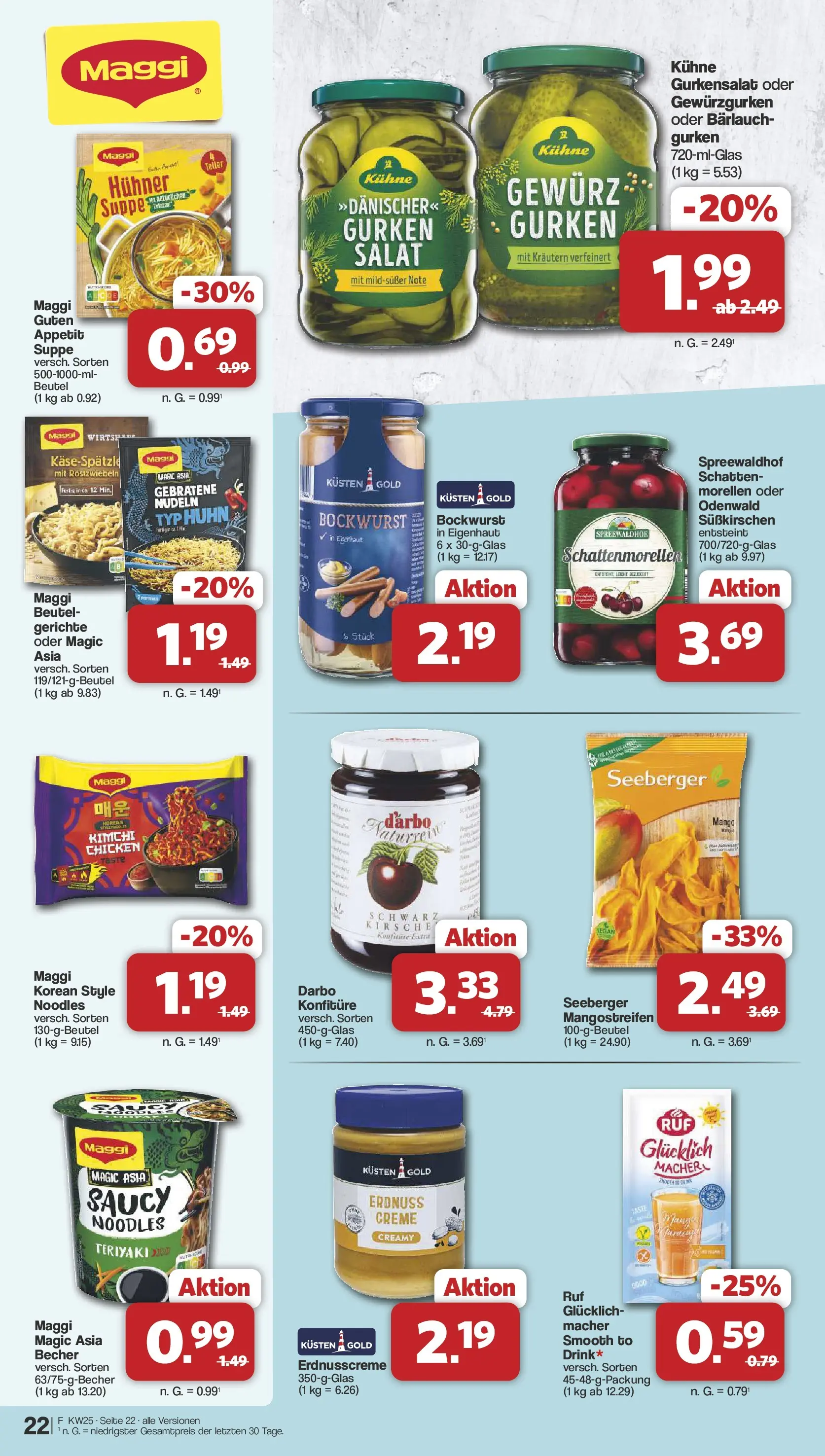 Famila Nordwest Wochenangebote (ab 15.06.2026) zum Blättern | Seite: 25 | Produkte: Maggi, Nudeln, Gurken, Salat