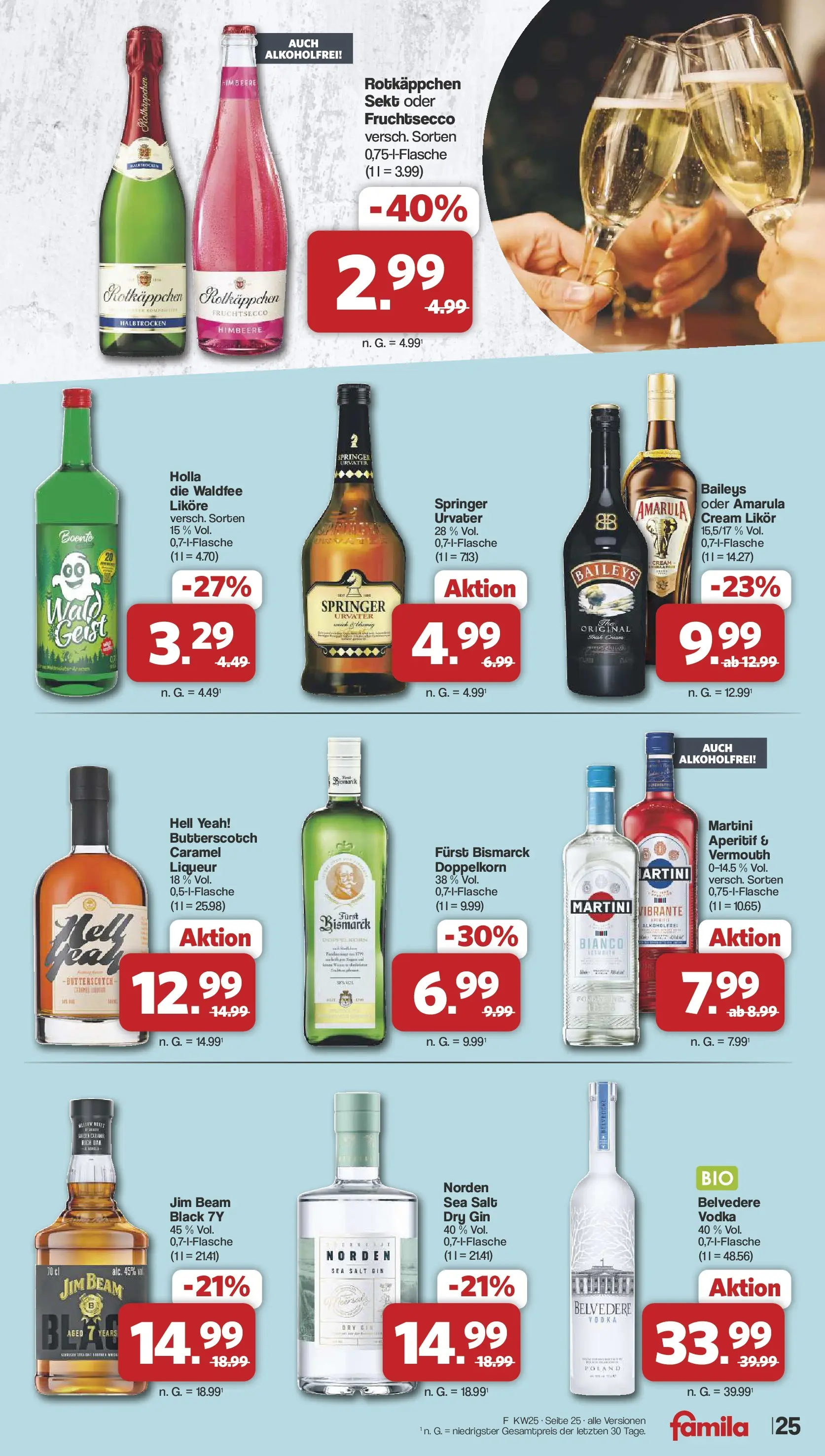Famila Nordwest Wochenangebote (ab 15.06.2026) zum Blättern | Seite: 28 | Produkte: Rotkappchen sekt, Likör, Vodka, Gin