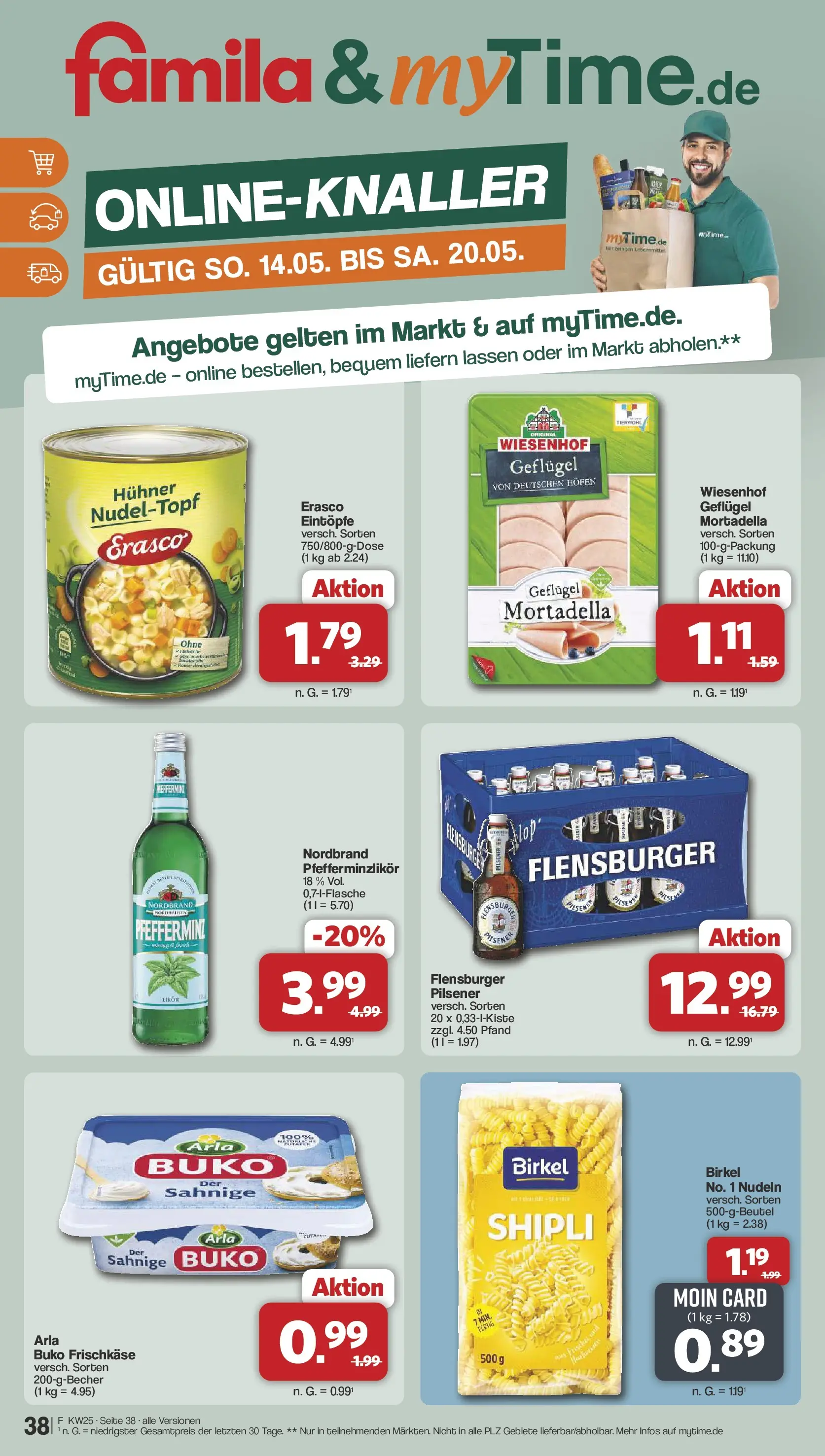 Famila Nordwest Wochenangebote (ab 15.06.2026) zum Blättern | Seite: 43 | Produkte: Likör, Nudeln, Erasco, Frischkase