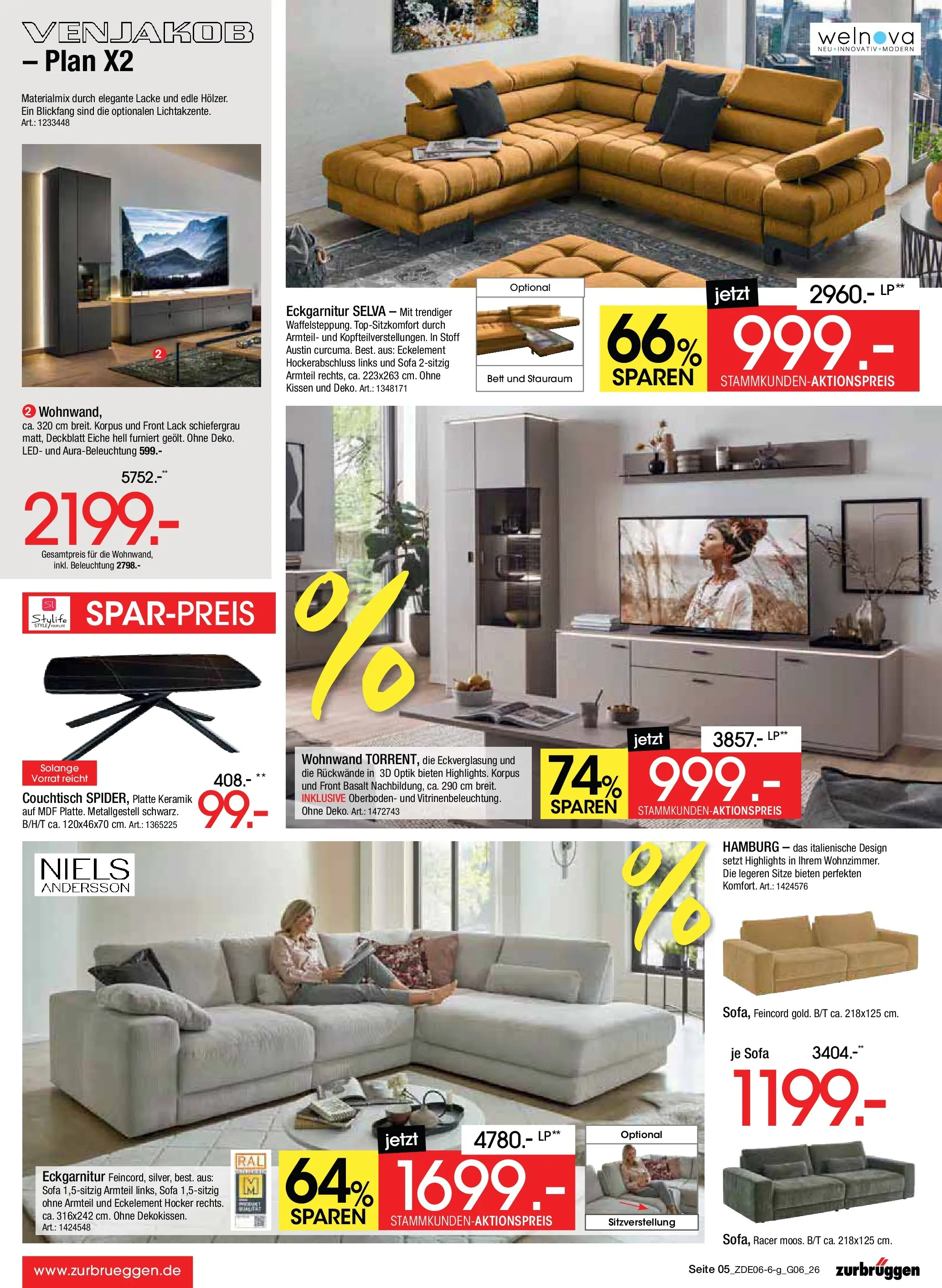 Zurbrüggen Mega Sparpreise (ab 08.06.2026) zum Blättern | Seite: 5 | Produkte: Hocker, Bett, Kissen, Sofa