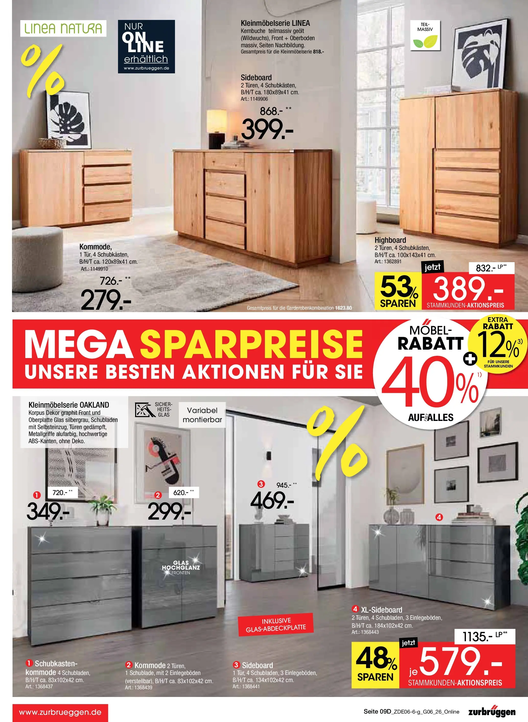 Zurbrüggen Mega Sparpreise (ab 08.06.2026) zum Blättern | Seite: 17 | Produkte: Sideboard, HIghboard, Kommode