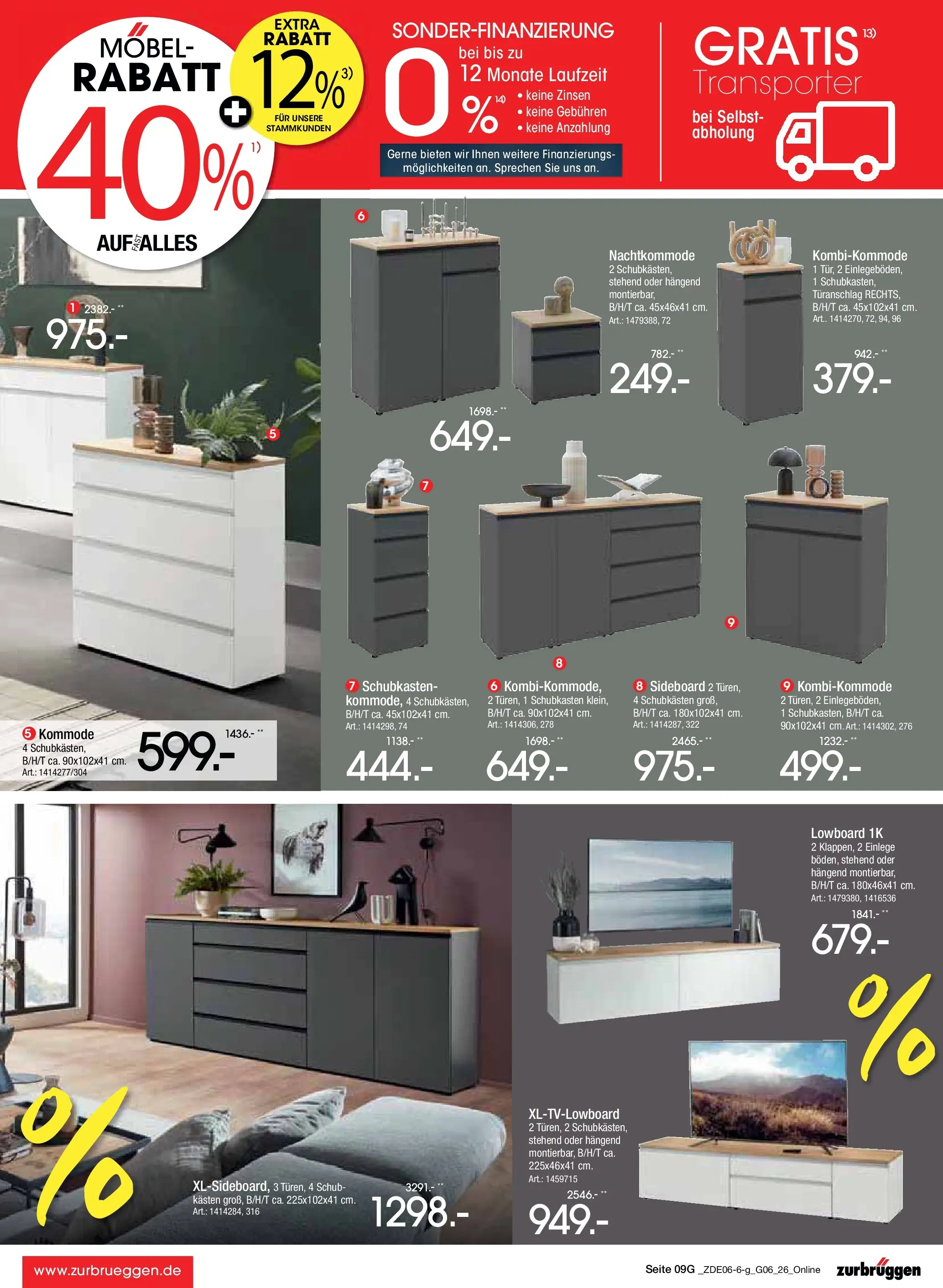 Zurbrüggen Mega Sparpreise (ab 08.06.2026) zum Blättern | Seite: 23 | Produkte: Sideboard, Lowboard, Kommode