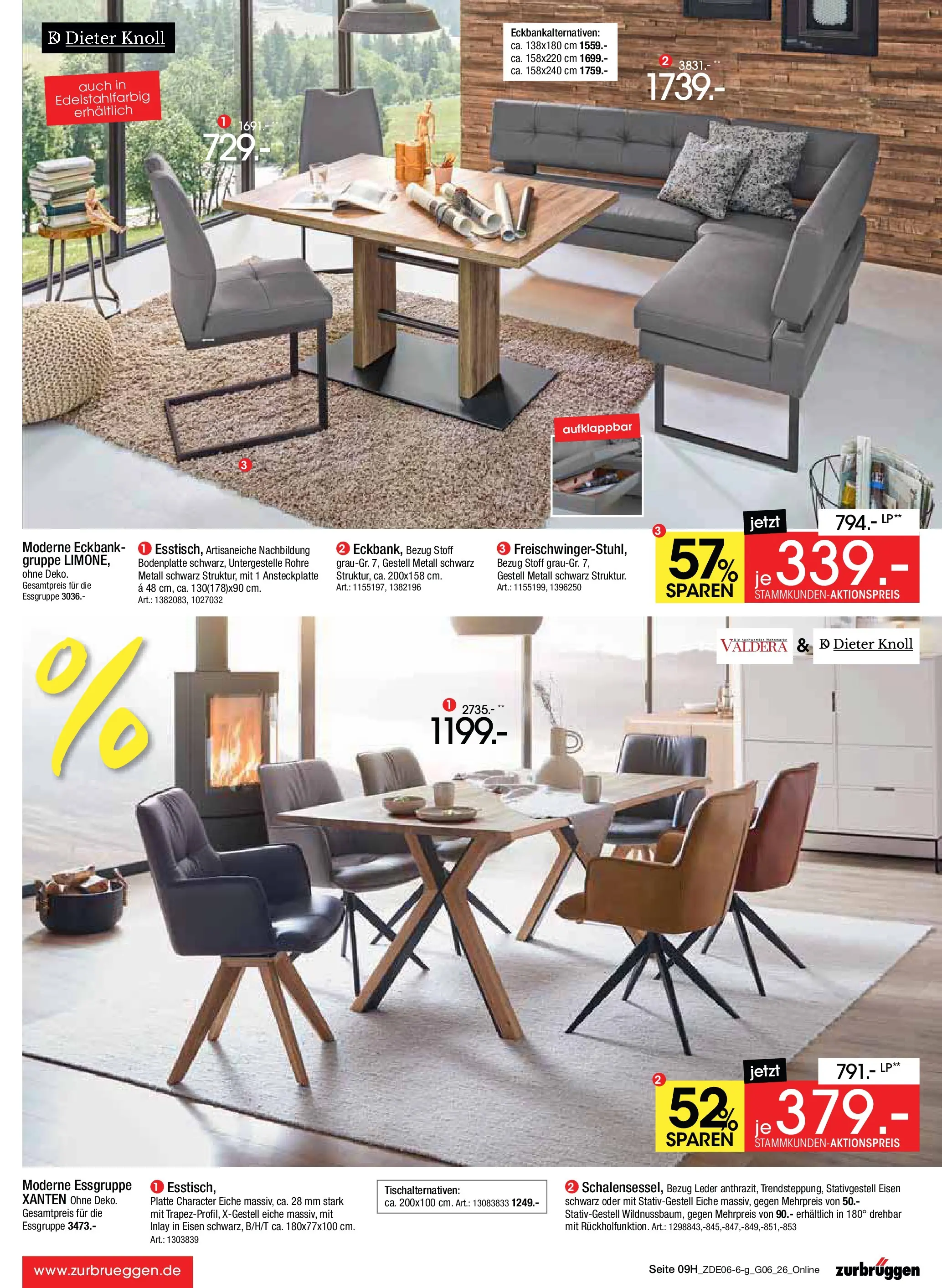 Zurbrüggen Mega Sparpreise (ab 08.06.2026) zum Blättern | Seite: 25 | Produkte: Eckbank, Essgruppe