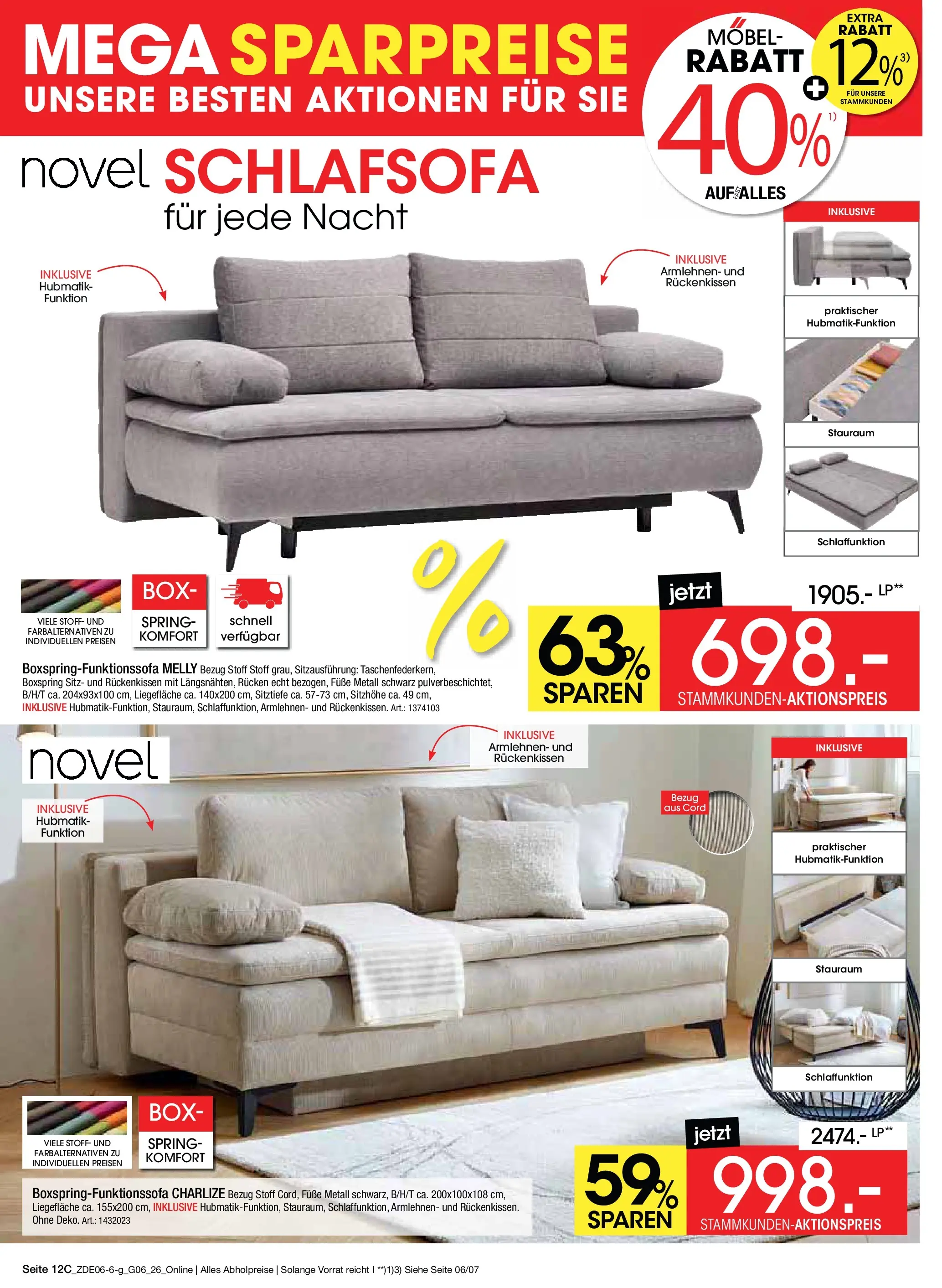 Zurbrüggen Mega Sparpreise (ab 08.06.2026) zum Blättern | Seite: 34 | Produkte: Schlafsofa, Box