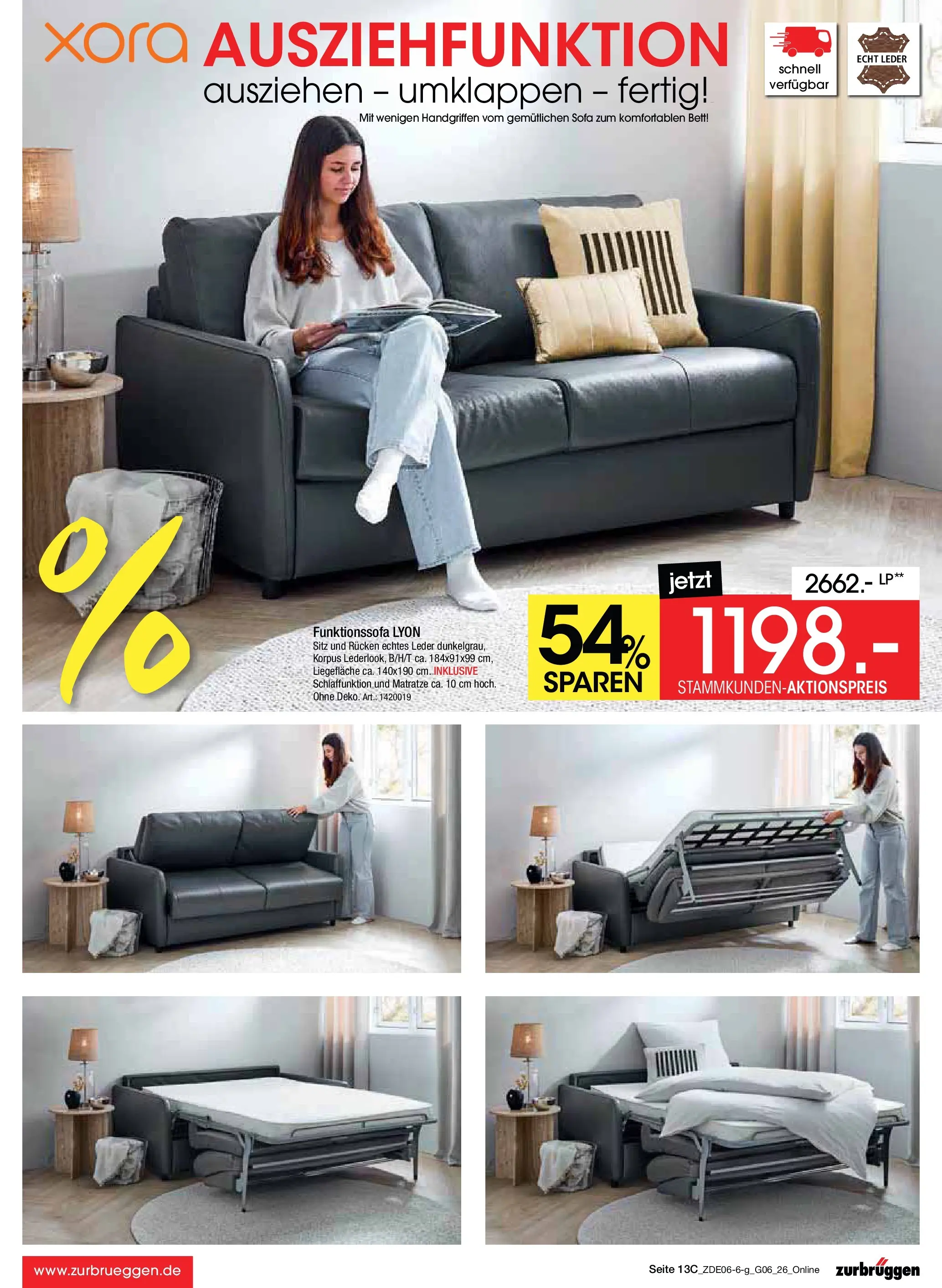 Zurbrüggen Mega Sparpreise (ab 08.06.2026) zum Blättern | Seite: 35 | Produkte: Bett, Matratze, Sofa