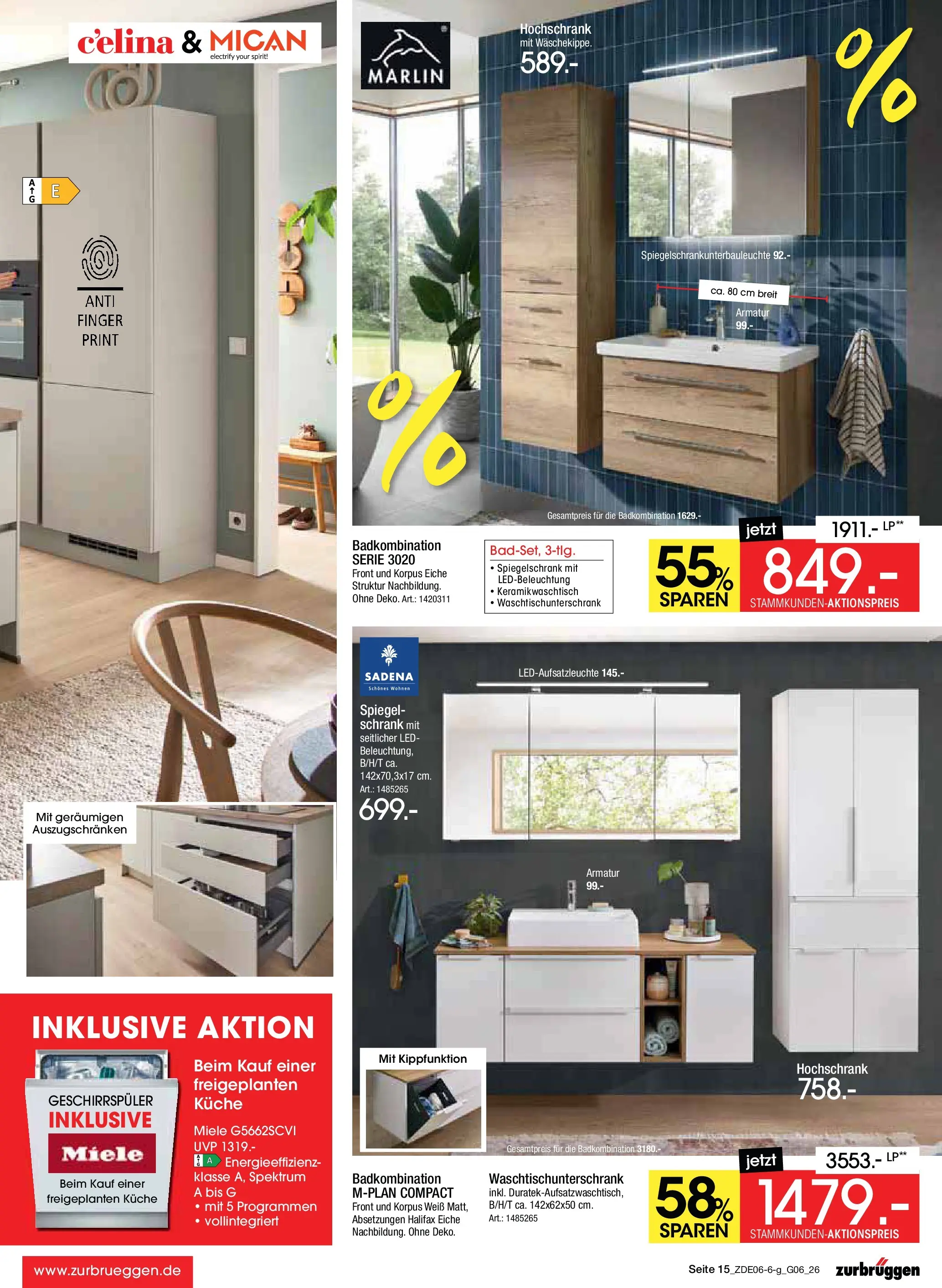 Zurbrüggen Mega Sparpreise (ab 08.06.2026) zum Blättern | Seite: 39 | Produkte: Miele, Spiegel, Spiegelschrank, Hochschrank