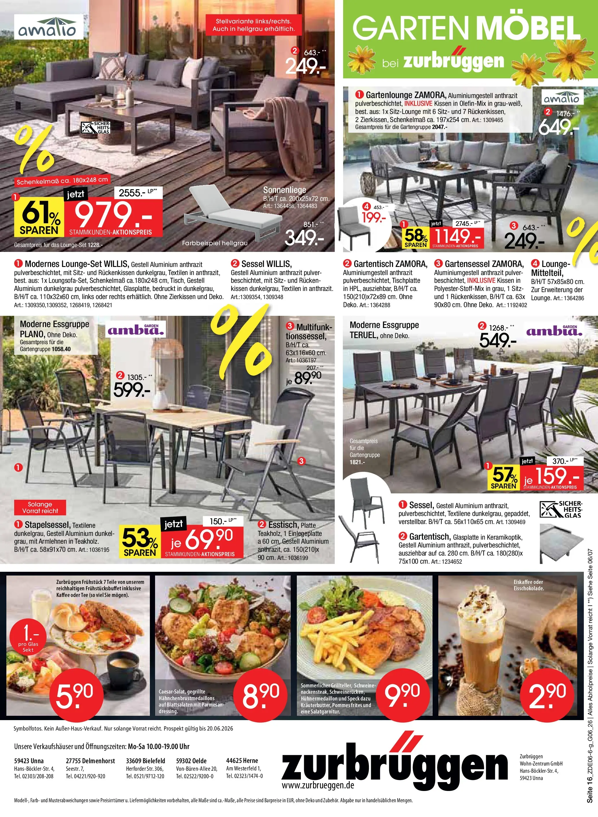 Zurbrüggen Mega Sparpreise (ab 08.06.2026) zum Blättern | Seite: 42 | Produkte: Kissen, Sessel, Kaffee, Pommes frites