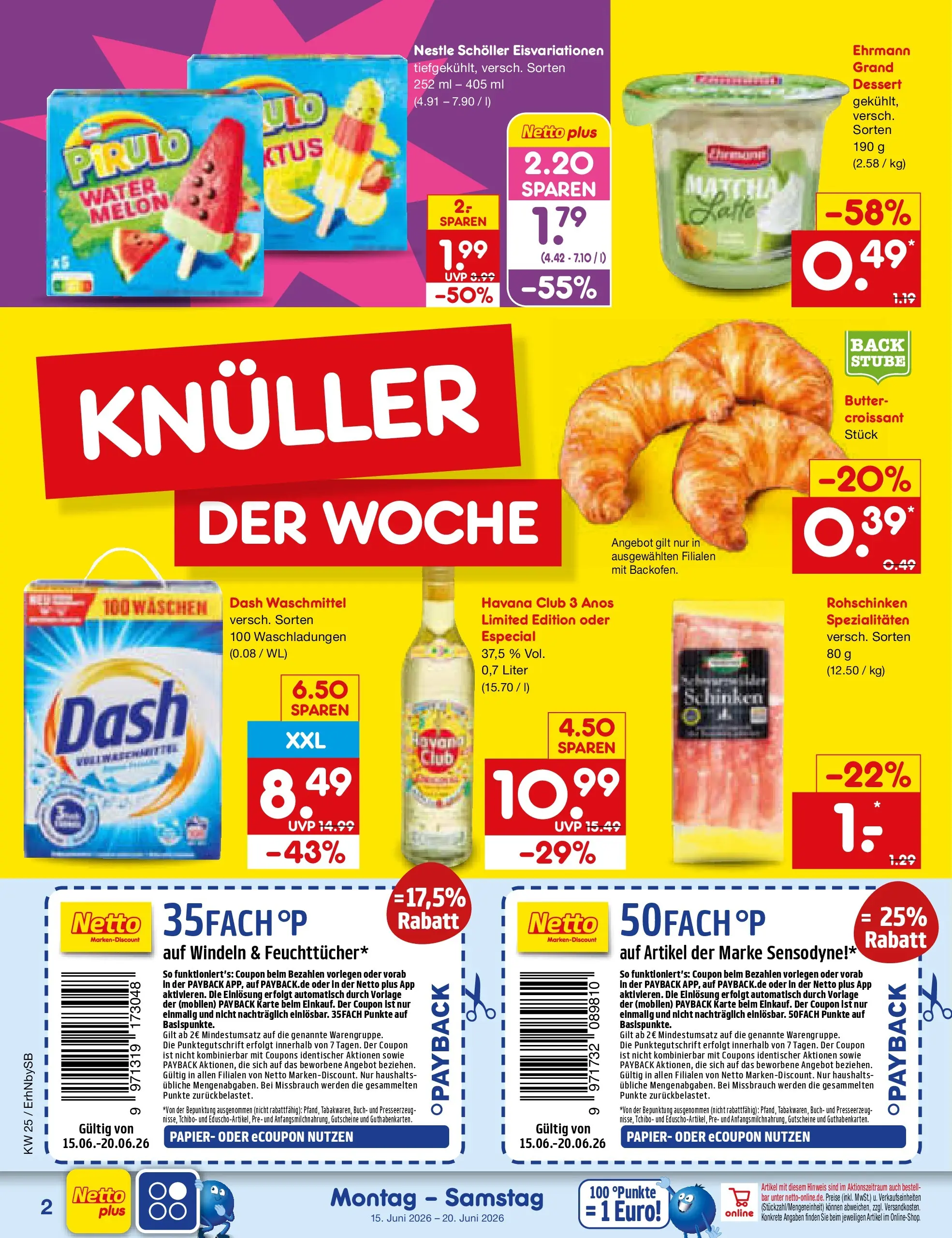Netto Marken-Discount Prospekt Metten (ab 15.06.2026) » Angebote | Seite: 2 | Produkte: Havana club, Butter, Croissant, Waschmittel