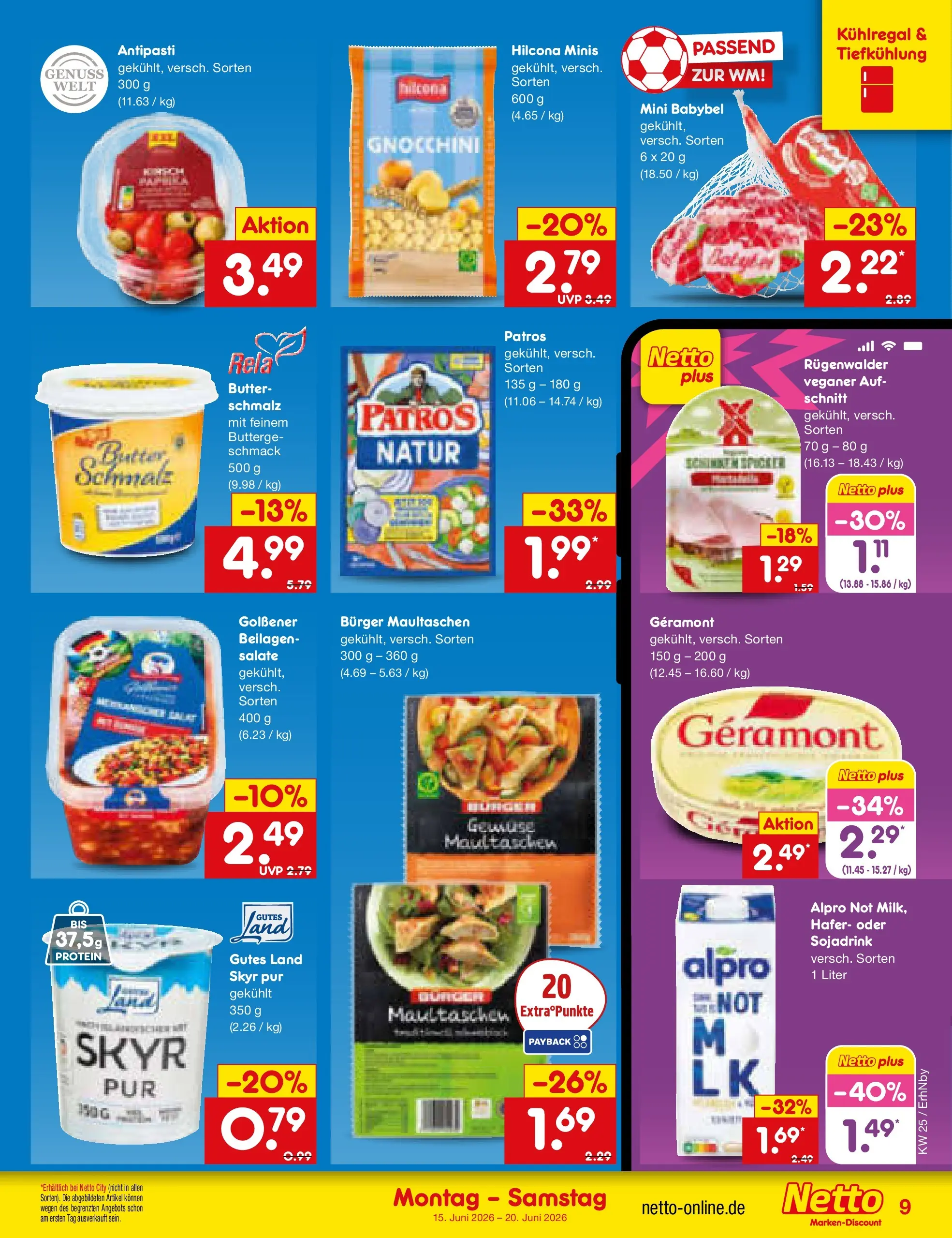 Netto Marken-Discount Prospekt Ergolding (ab 15.06.2026) » Angebote | Seite: 11 | Produkte: Geramont, Butter, Skyr, Maultaschen