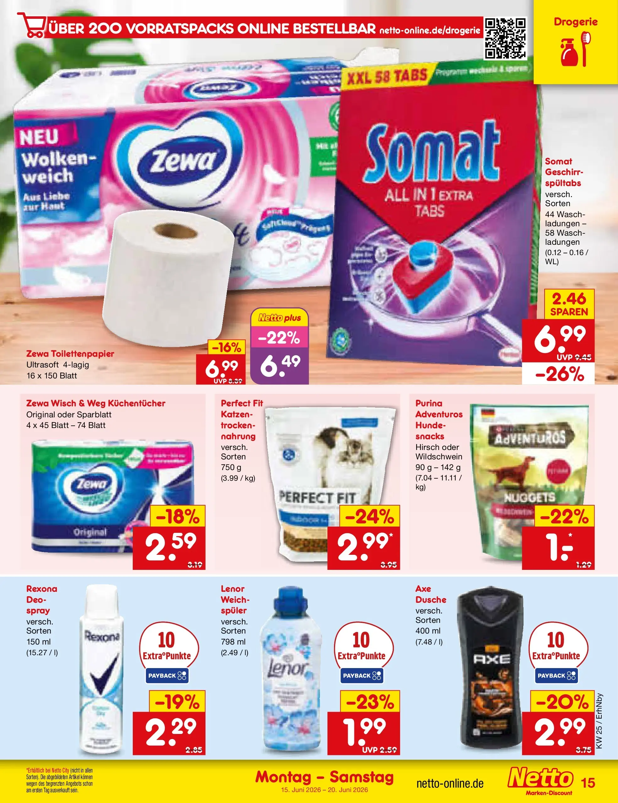 Netto Marken-Discount Prospekt Ergolding (ab 15.06.2026) » Angebote | Seite: 19 | Produkte: Lenor, Dusche, Zewa, Toilettenpapier