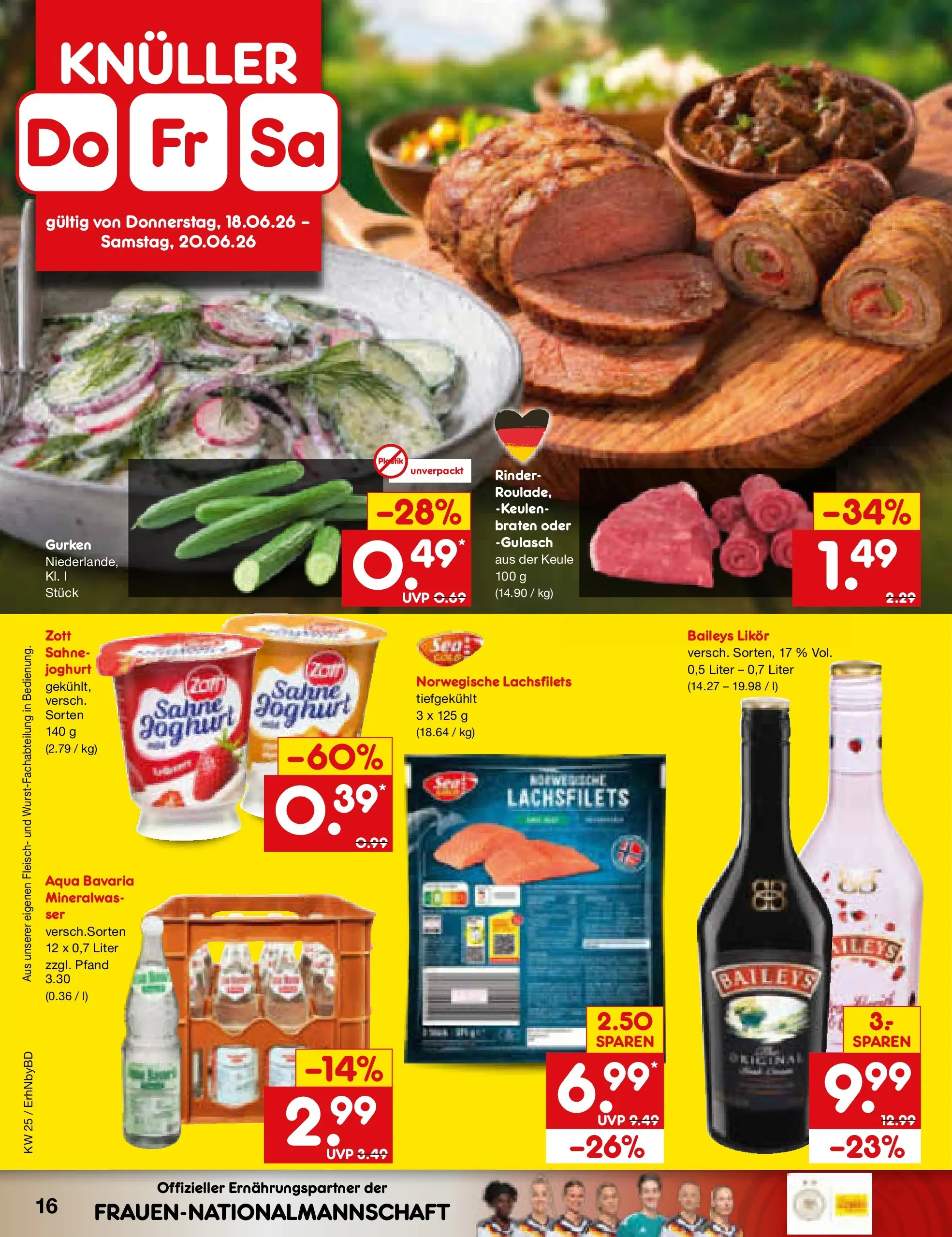 Netto Marken-Discount Prospekt Ergolding (ab 15.06.2026) » Angebote | Seite: 20 | Produkte: Joghurt, Gulasch, Fleisch, Gurken