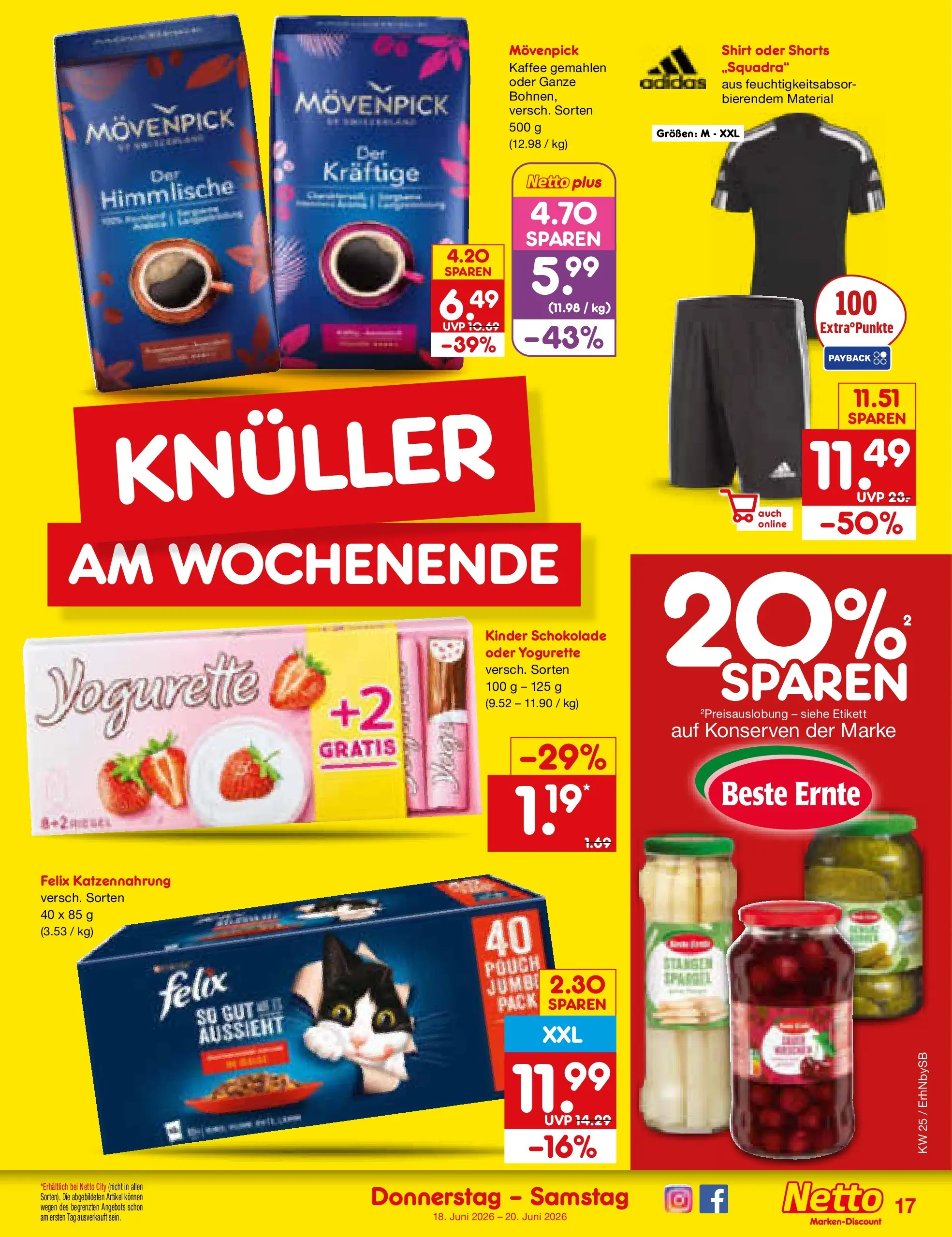Netto Marken-Discount Prospekt Metten (ab 15.06.2026) » Angebote | Seite: 21 | Produkte: Shirt, Yogurette, Kaffee, Schokolade