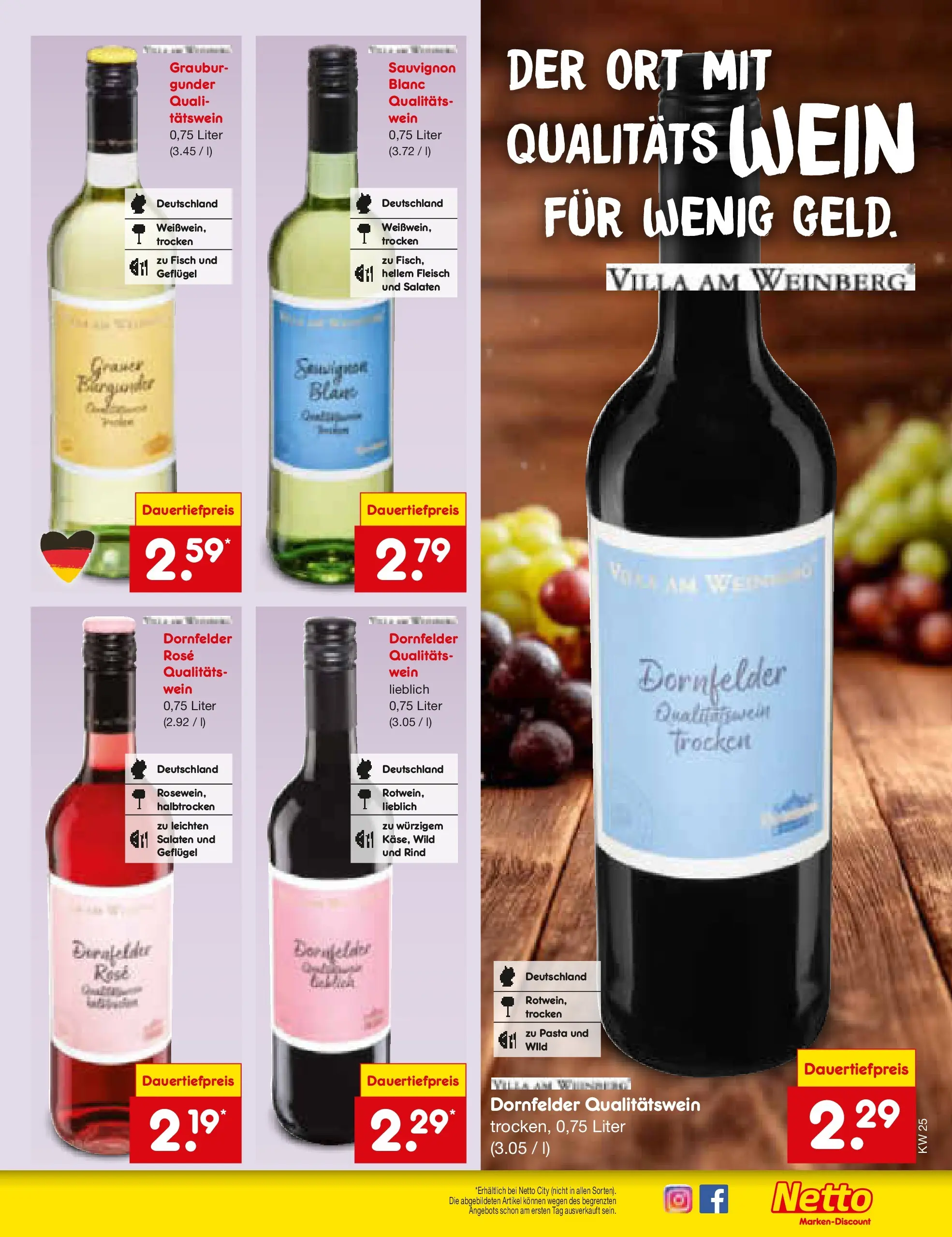 Netto Marken-Discount Prospekt Ergolding (ab 15.06.2026) » Angebote | Seite: 28 | Produkte: Fisch, Pasta, Wein, Fleisch