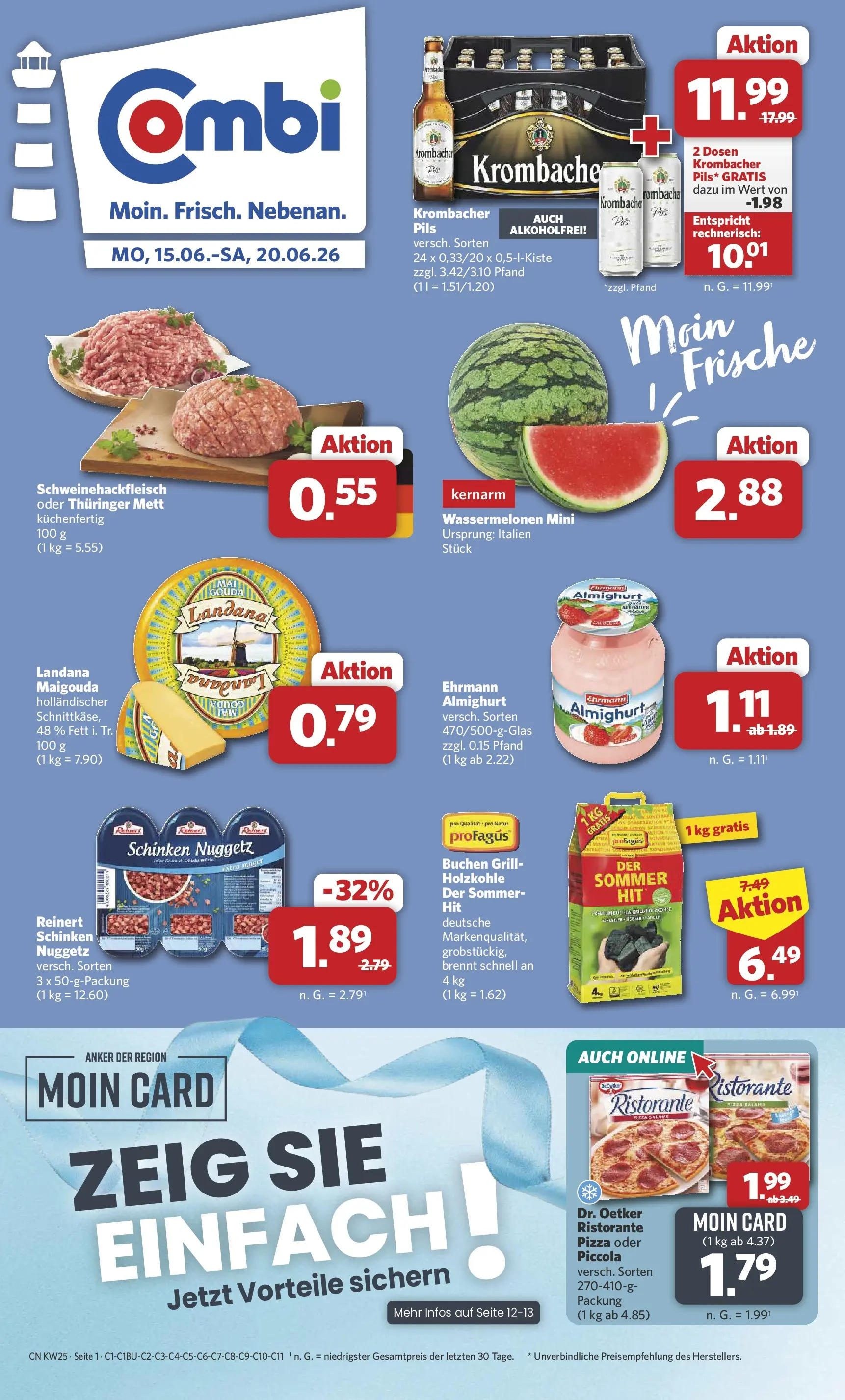Combi Unsere Combi Wochenangebote (ab 15.06.2026) zum Blättern | Seite: 1 | Produkte: Ristorante, Gouda, Pils, Schinken