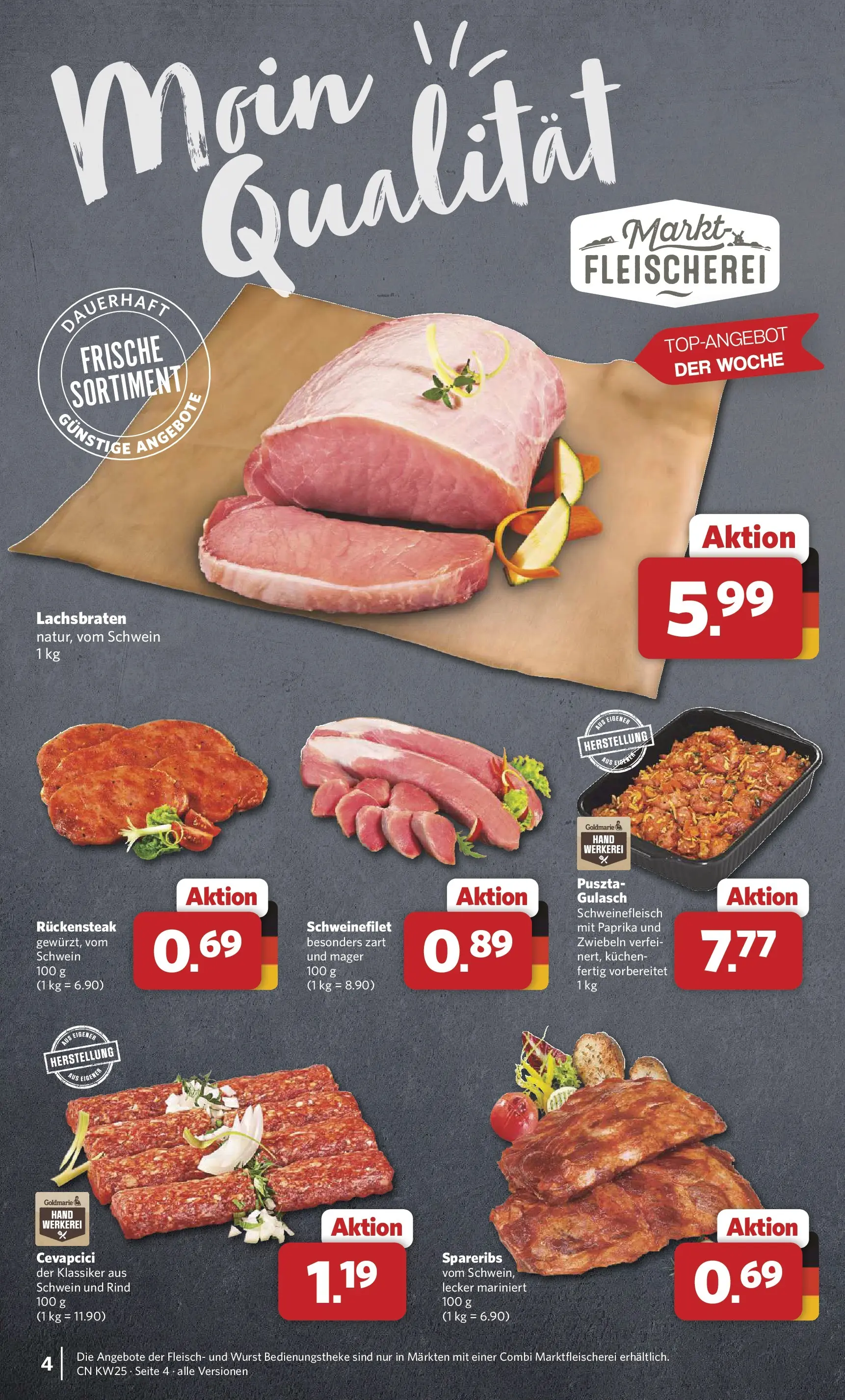 Combi Unsere Combi Wochenangebote (ab 15.06.2026) zum Blättern | Seite: 4 | Produkte: Cevapcici, Wurst, Schweinefleisch, Kuchen